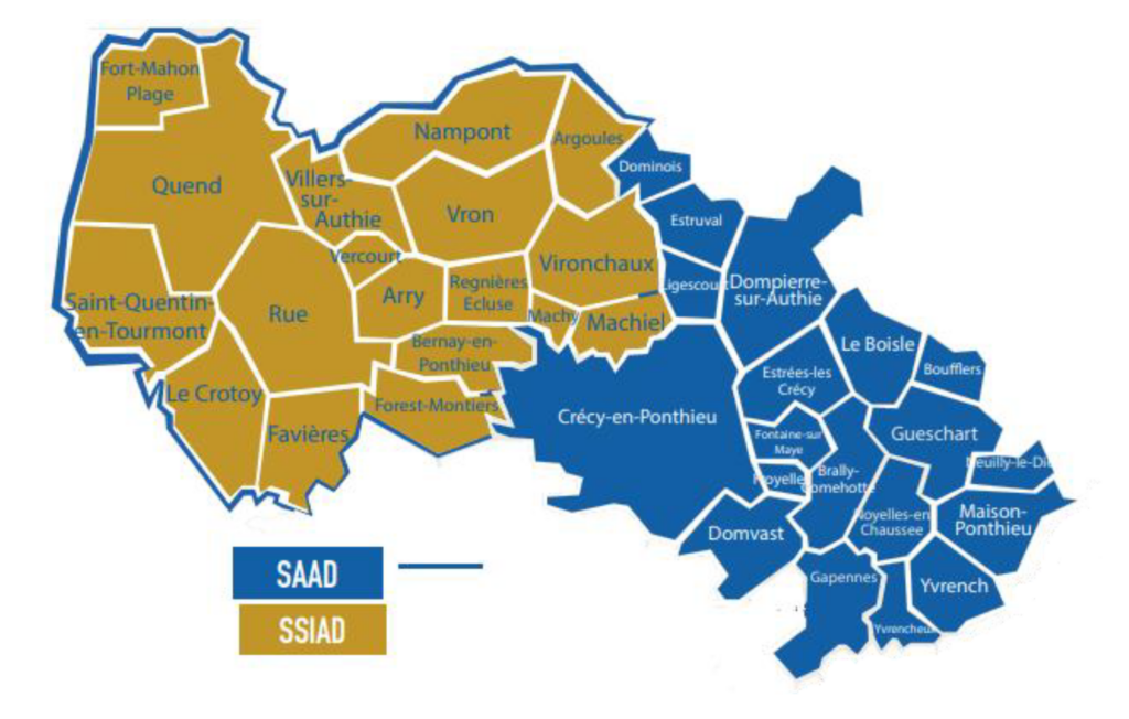 Valloires Domicile - Territoire d'intervention