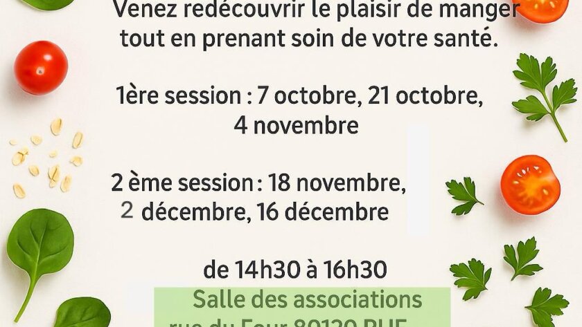 Valloires Domicile - Ateliers diététiques