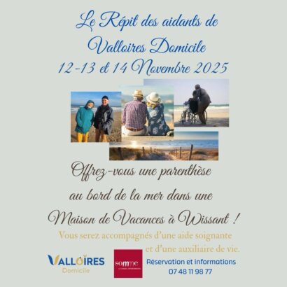 Valloires Domicile - Journée Nationale des Aidants – Et si vous pensiez aussi à vous ?